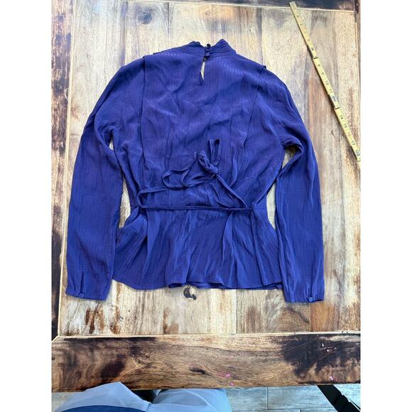 MM. LaFleur Purple Twyla Long Sleeves Blouse Top Size Medium - Picture 4 of 4